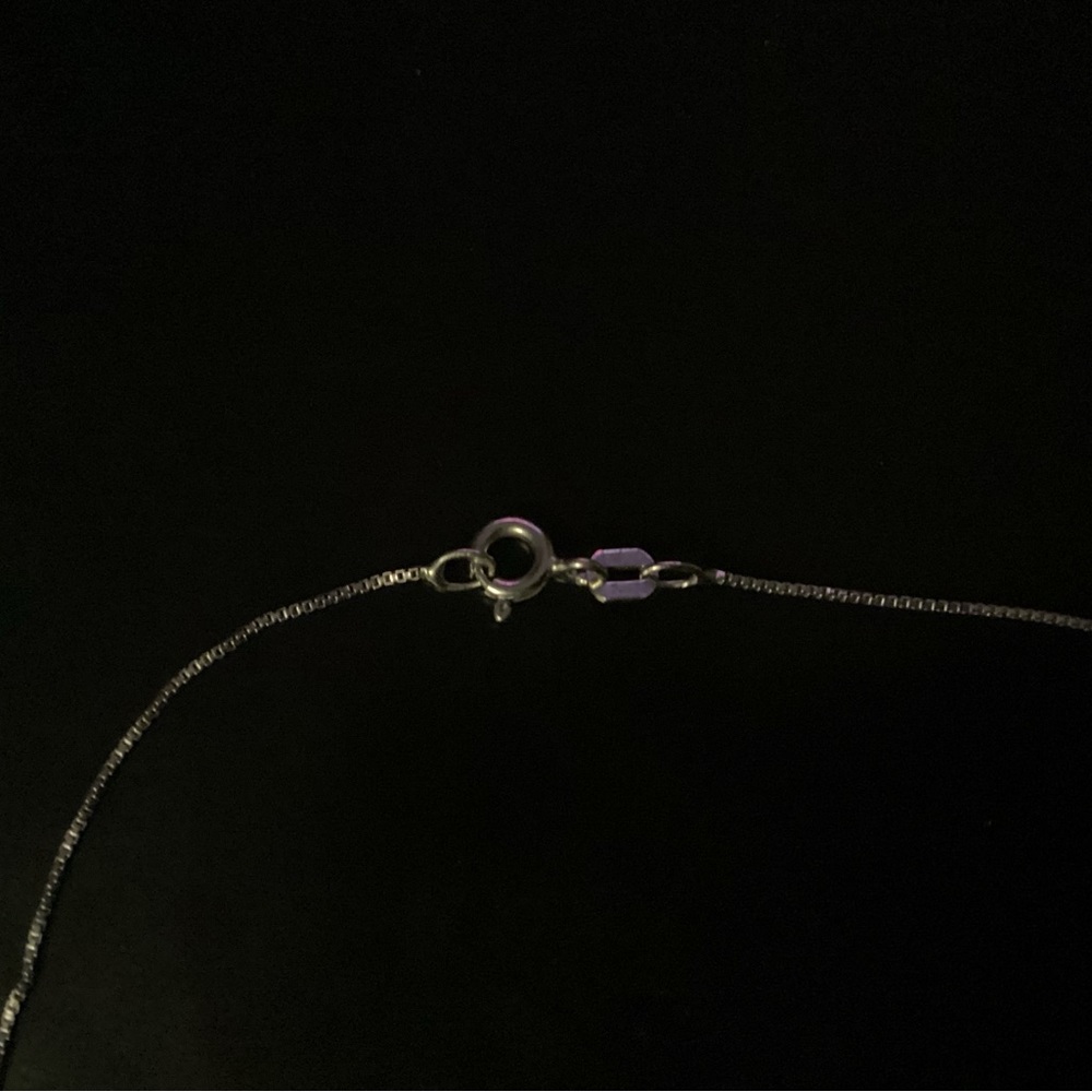 Solvar sterling silver necklace and claddagh march stone charm - Picture 3 of 3
